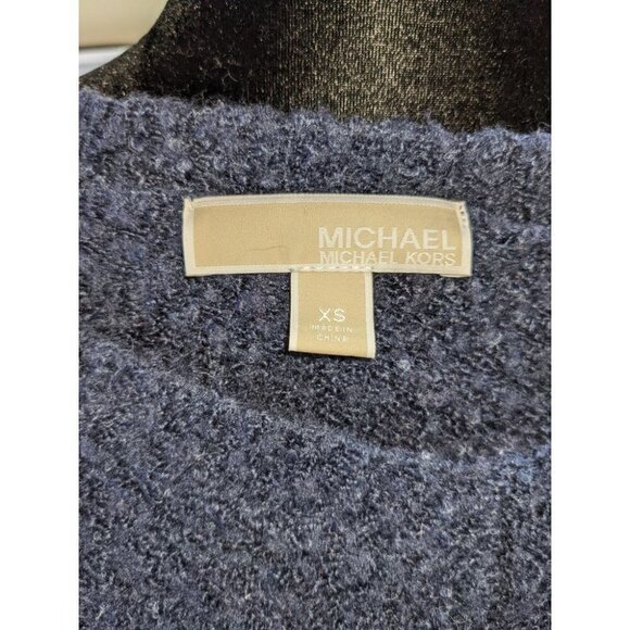 Michael Michael Kors Cropped Wool Blend Sweater Navy XS - Picture 5 of 6